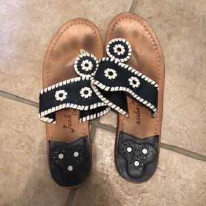 Navy and white jack Rogers